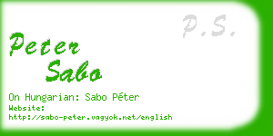 peter sabo business card